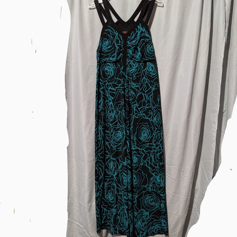Anna Scholz 2 strap maxi dress floral print 10